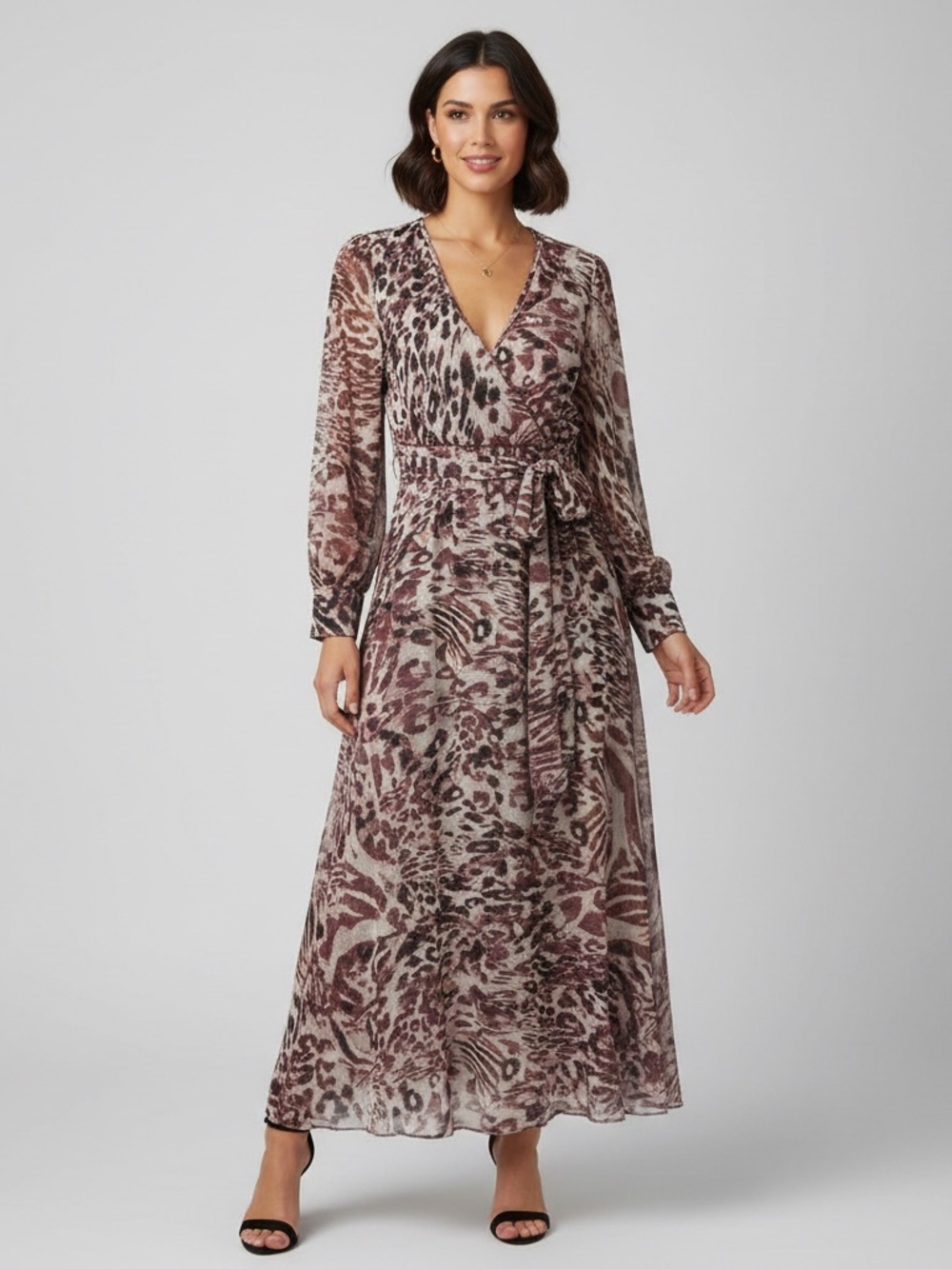 Spy Zone Exchange Allover Print Belted Maxi Dress